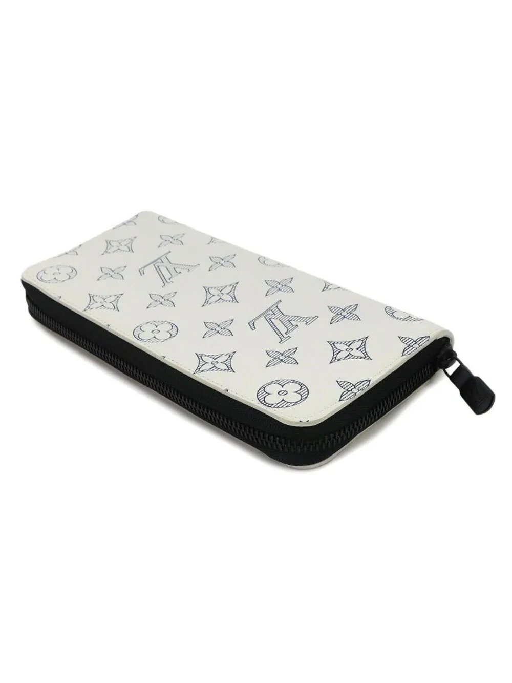 Louis Vuitton Monogram Shadow Zippy Wallet Vertical Leather White